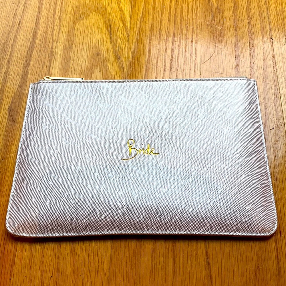 Bride zippered clutch